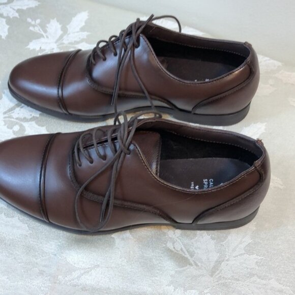 NWT Mens 7.5 lace up brown dress shoes - Picture 7 of 9